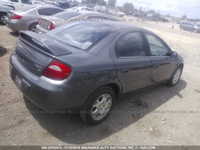 1B3ES56C84D509073 - 2004 DODGE NEON SXT GRAY photo 4