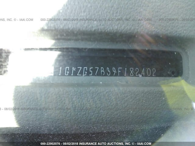 1G1ZG57B39F182402 - 2009 CHEVROLET MALIBU LS ნაცრისფერი ფოტო 9