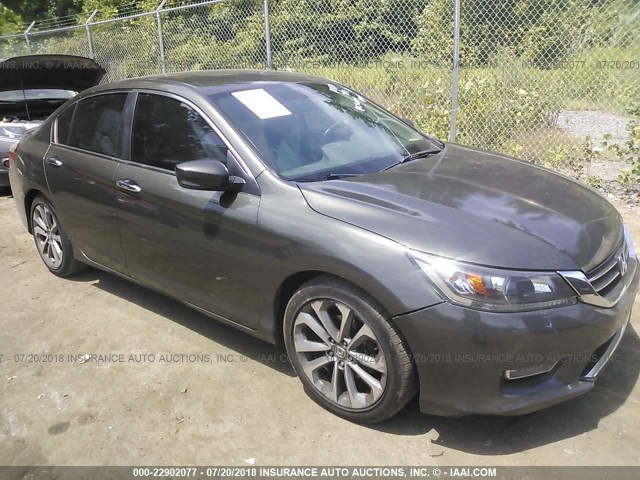 1HGCR2F55DA025396 - 2013 HONDA ACCORD SPORT GRAY photo 1