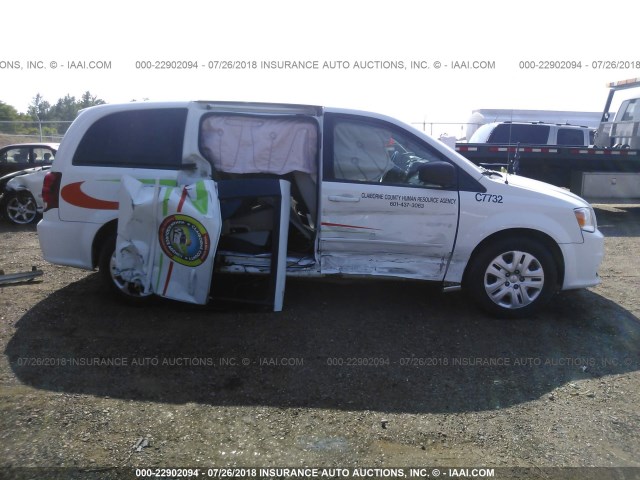 2C4RDGBG4ER401885 - 2014 DODGE GRAND CARAVAN SE WHITE photo 6