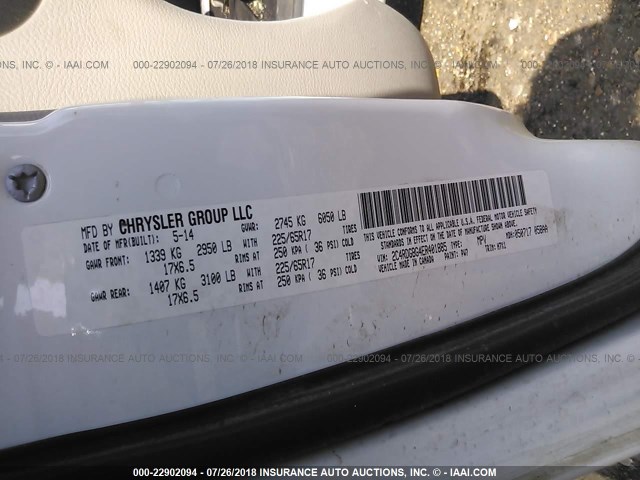 2C4RDGBG4ER401885 - 2014 DODGE GRAND CARAVAN SE WHITE photo 9