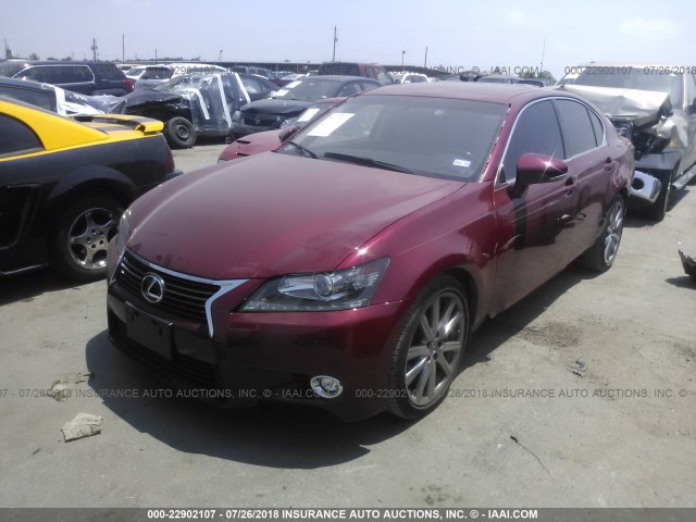 JTHBE1BL3FA009591 - 2015 LEXUS GS 350 RED photo 2