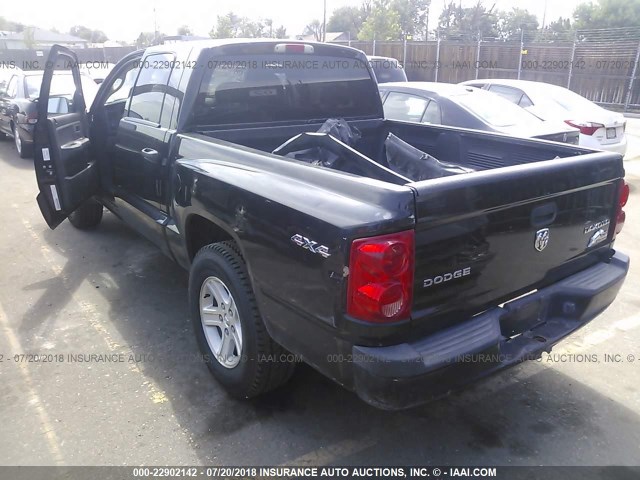 1D7RW3GK3BS522763 - 2011 DODGE DAKOTA SLT BLACK photo 3