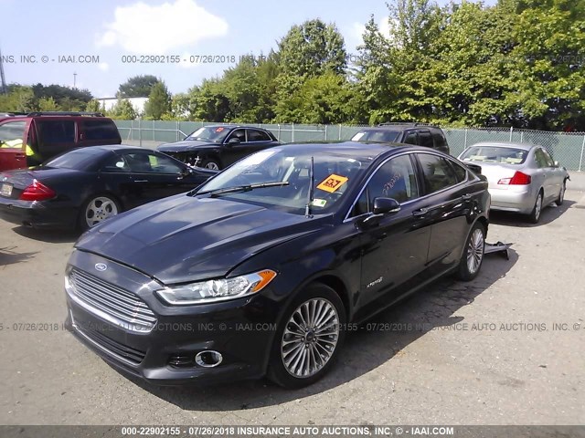 3FA6P0RU7DR373088 - 2013 FORD FUSION TITANIUM HEV BLACK photo 2