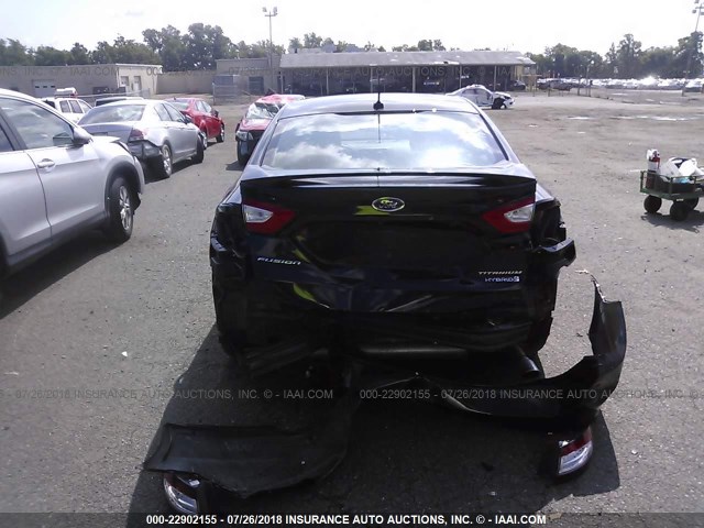 3FA6P0RU7DR373088 - 2013 FORD FUSION TITANIUM HEV BLACK photo 6