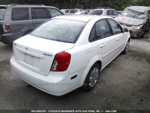 KL5JD56Z46K288328 - 2006 SUZUKI FORENZA WHITE photo 4