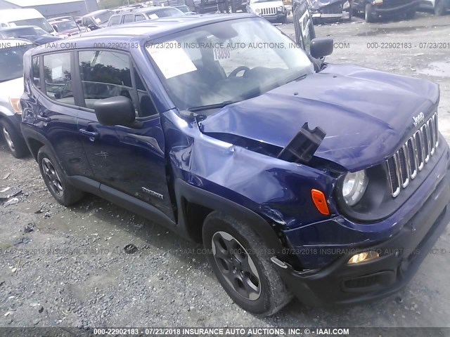 ZACCJBAT4GPC79052 - 2016 JEEP RENEGADE SPORT Կապույտ լուսանկար 1