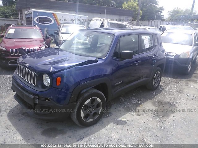 ZACCJBAT4GPC79052 - 2016 JEEP RENEGADE SPORT Կապույտ լուսանկար 2