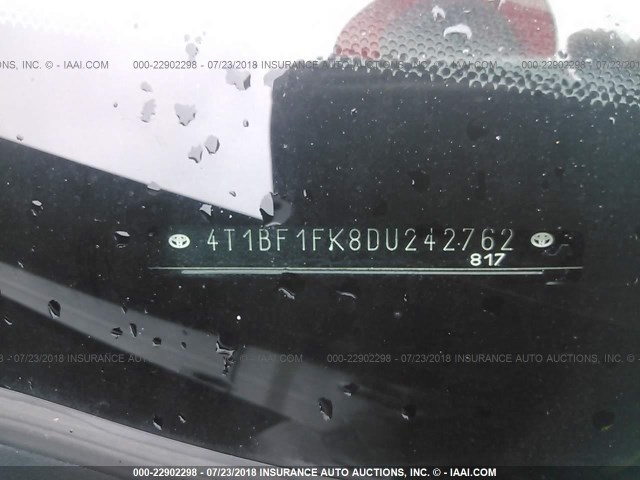 4T1BF1FK8DU242762 - 2013 TOYOTA CAMRY L/SE/LE/XLE 黑色 照片 9