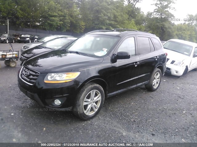 5NMSH4AG5AH401520 - 2010 HYUNDAI SANTA FE SE BLACK photo 2