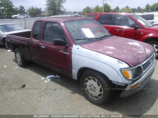 4TAVL52NXTZ105613 - 1996 TOYOTA TACOMA XTRACAB MAROON photo 1