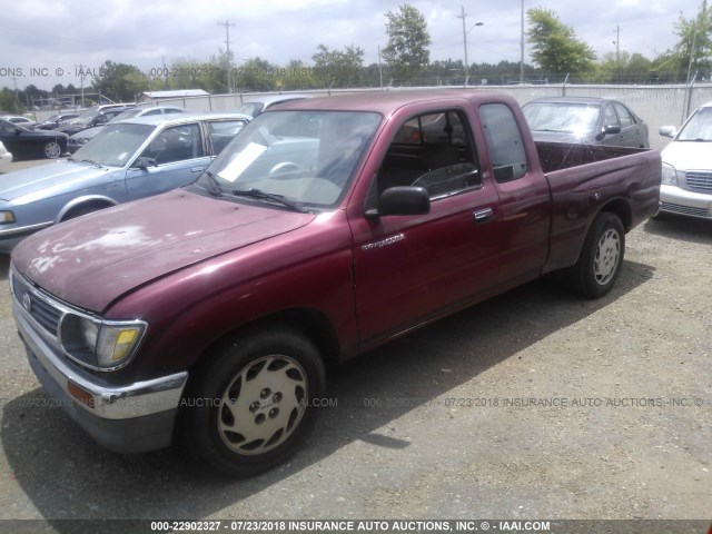 4TAVL52NXTZ105613 - 1996 TOYOTA TACOMA XTRACAB MAROON photo 2