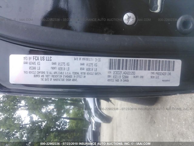 2C3CDZFJ4GH221293 - 2016 DODGE CHALLENGER R/T SCAT PACK BLACK photo 9