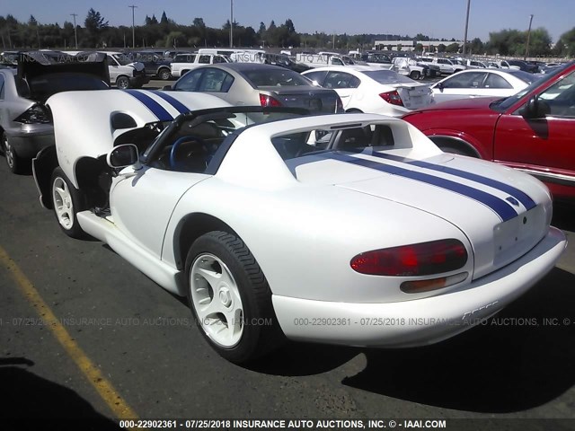 1B3CR65E2TV100314 - 1996 DODGE VIPER RT-10 WHITE photo 3