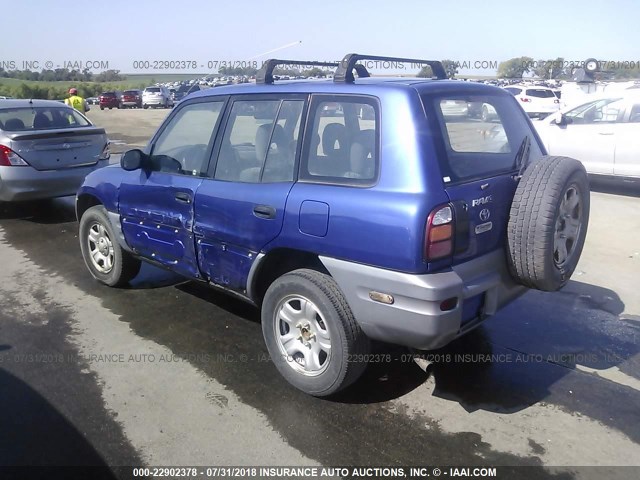 JT3GP10VXY0047189 - 2000 TOYOTA RAV4 BLUE photo 3