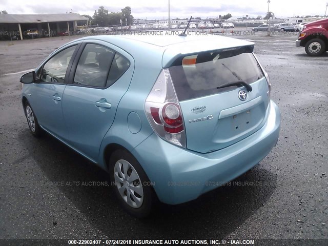 JTDKDTB31D1048872 - 2013 TOYOTA PRIUS C BLUE photo 3