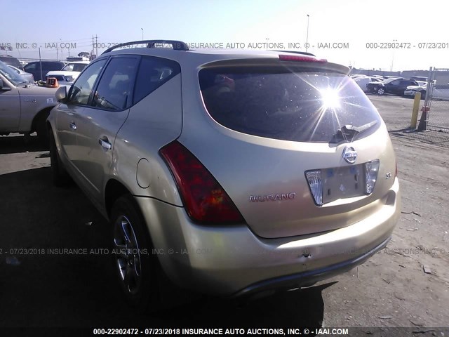 JN8AZ08T74W222891 - 2004 NISSAN MURANO SL/SE GOLD photo 3