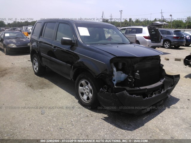 5FNYF3H28CB026697 - 2012 HONDA PILOT LX BLACK photo 1