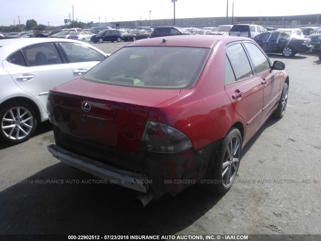 JTHBD192620040768 - 2002 LEXUS IS 300 RED photo 4