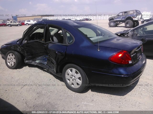 1FAFP5221YG249689 - 2000 FORD TAURUS LX BLUE photo 3