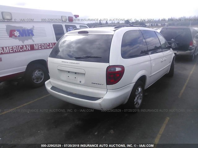 2B4GP44R11R266285 - 2001 DODGE GRAND CARAVAN SPORT WHITE photo 4