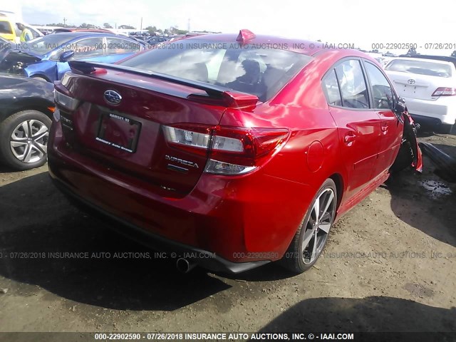 4S3GKAM68J3609124 - 2018 SUBARU IMPREZA SPORT RED photo 4