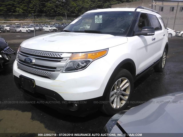 1FM5K8D85EGA67086 - 2014 FORD EXPLORER XLT WHITE photo 2