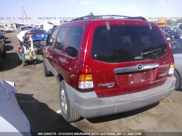 4F2YU06B91KM51112 - 2001 MAZDA TRIBUTE DX MAROON photo 3