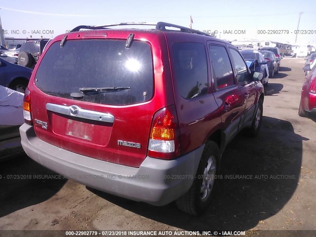 4F2YU06B91KM51112 - 2001 MAZDA TRIBUTE DX MAROON photo 4