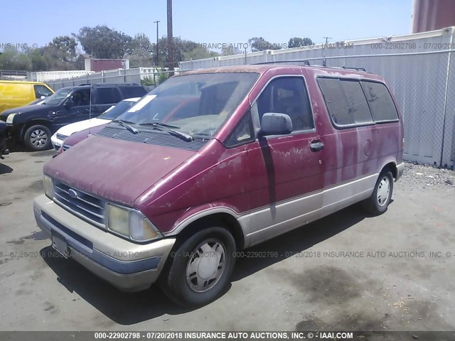 1FMDA11U9NZB24935 - 1992 FORD AEROSTAR MAROON photo 2