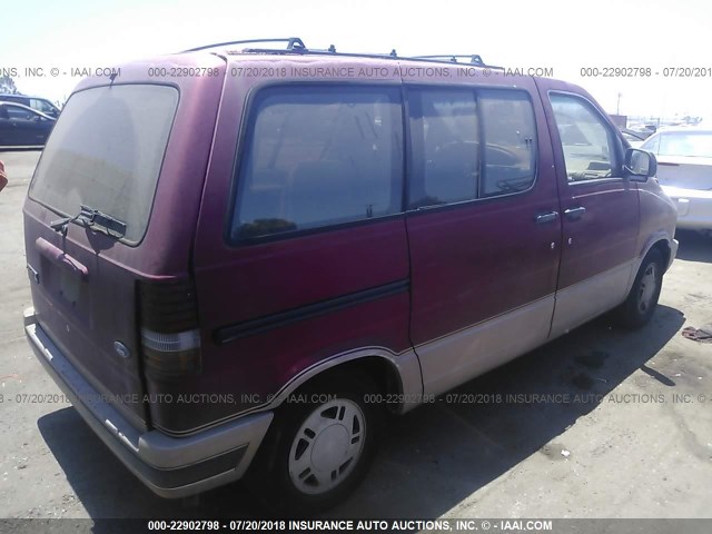 1FMDA11U9NZB24935 - 1992 FORD AEROSTAR MAROON photo 4