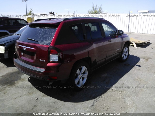 1C4NJDBB6GD662905 - 2016 JEEP COMPASS SPORT 红色 照片 4