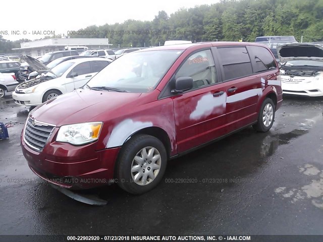 2A8HR44H58R708030 - 2008 CHRYSLER TOWN & COUNTRY LX RED photo 2