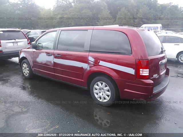 2A8HR44H58R708030 - 2008 CHRYSLER TOWN & COUNTRY LX RED photo 3