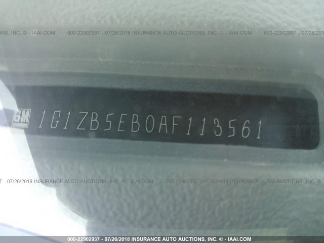 1G1ZB5EB0AF113561 - 2010 CHEVROLET MALIBU LS SILVER photo 9