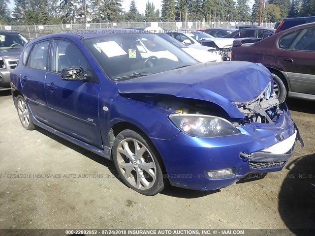 JM1BK343381776217 - 2008 MAZDA 3 HATCHBACK BLUE photo 1