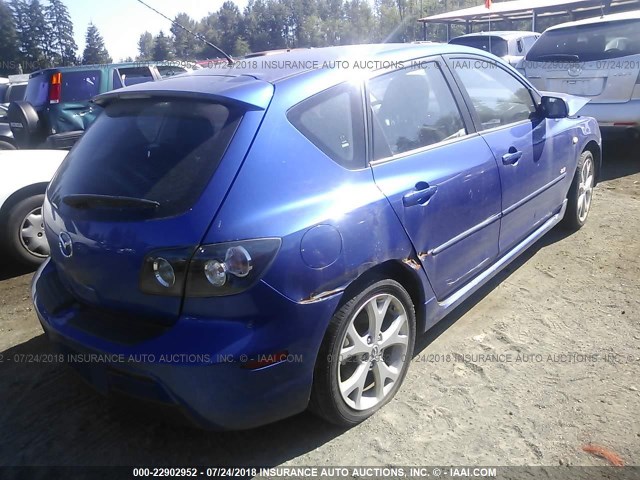 JM1BK343381776217 - 2008 MAZDA 3 HATCHBACK BLUE photo 4