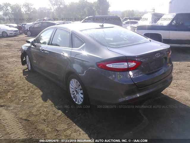 3FA6P0UU4FR160688 - 2015 FORD FUSION S HYBRID GRAY photo 3