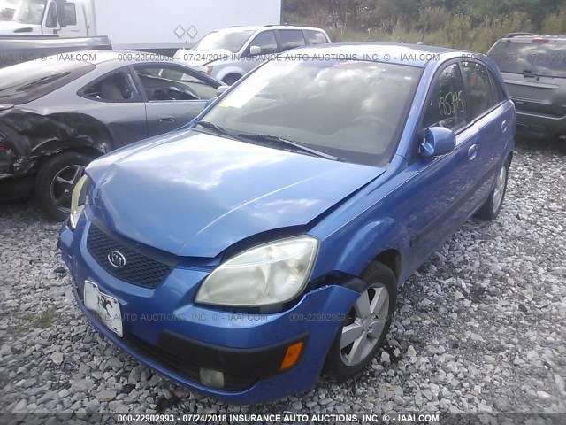 KNADE163776217530 - 2007 KIA RIO 5 SX BLUE photo 2