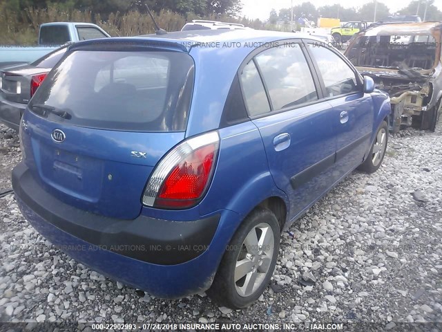 KNADE163776217530 - 2007 KIA RIO 5 SX BLUE photo 4