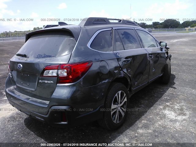 4S4BSANCXJ3355264 - 2018 SUBARU OUTBACK 2.5I LIMITED GRAY photo 4