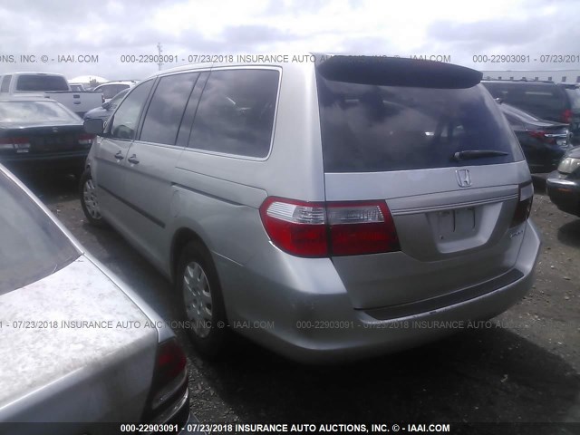 5FNRL38285B044018 - 2005 HONDA ODYSSEY LX SILVER photo 3