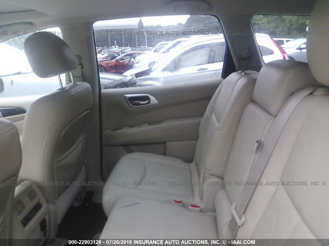 5N1AR2MM1EC646930 - 2014 NISSAN PATHFINDER S/SV/SL/PLATINUM BLUE photo 8