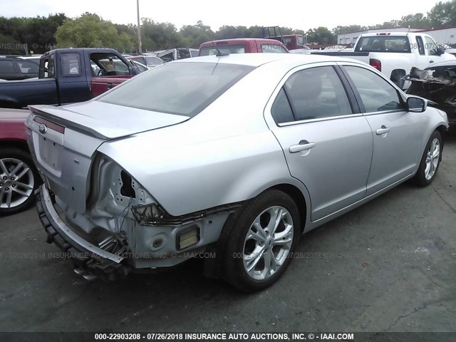 3FAHP0HA0CR118202 - 2012 FORD FUSION SE SILVER photo 4