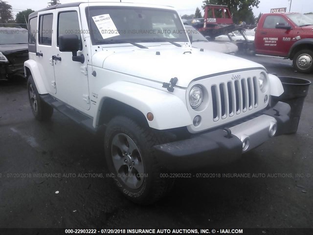 1C4BJWEG6JL815740 - 2018 JEEP WRANGLER UNLIMITE SAHARA WHITE photo 1