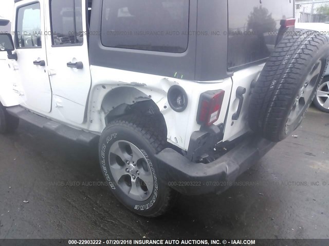 1C4BJWEG6JL815740 - 2018 JEEP WRANGLER UNLIMITE SAHARA WHITE photo 6