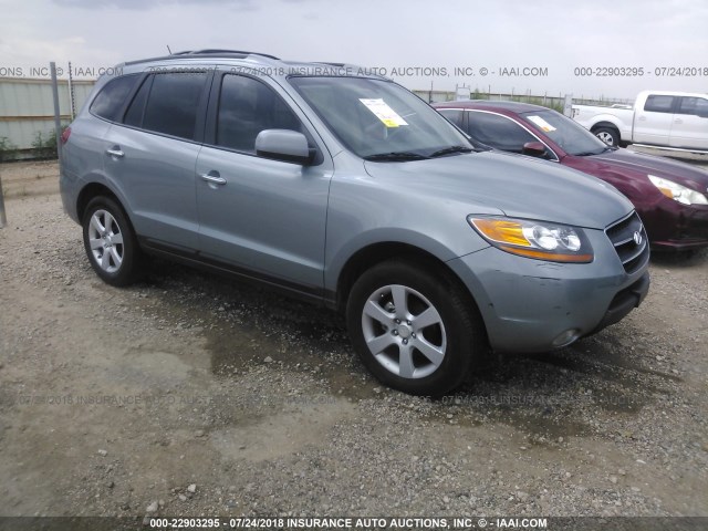 5NMSH13E19H290843 - 2009 HYUNDAI SANTA FE SE/LIMITED BLUE photo 1