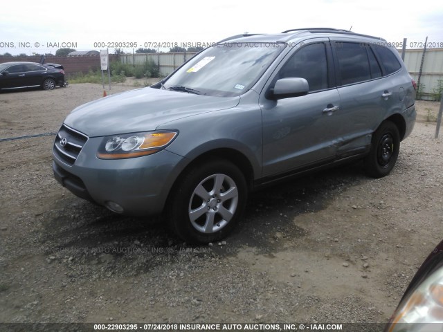 5NMSH13E19H290843 - 2009 HYUNDAI SANTA FE SE/LIMITED BLUE photo 2