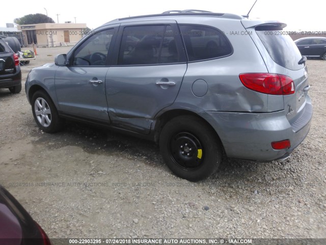 5NMSH13E19H290843 - 2009 HYUNDAI SANTA FE SE/LIMITED BLUE photo 3