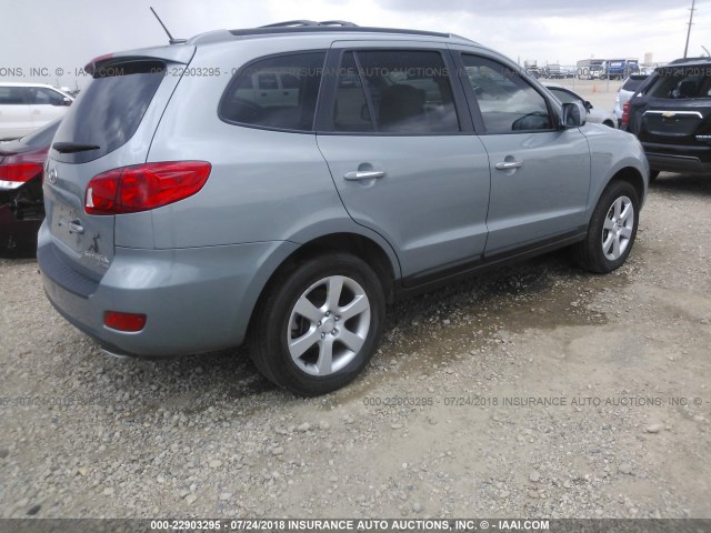 5NMSH13E19H290843 - 2009 HYUNDAI SANTA FE SE/LIMITED BLUE photo 4